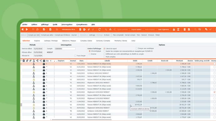 écran comptabilité difagro